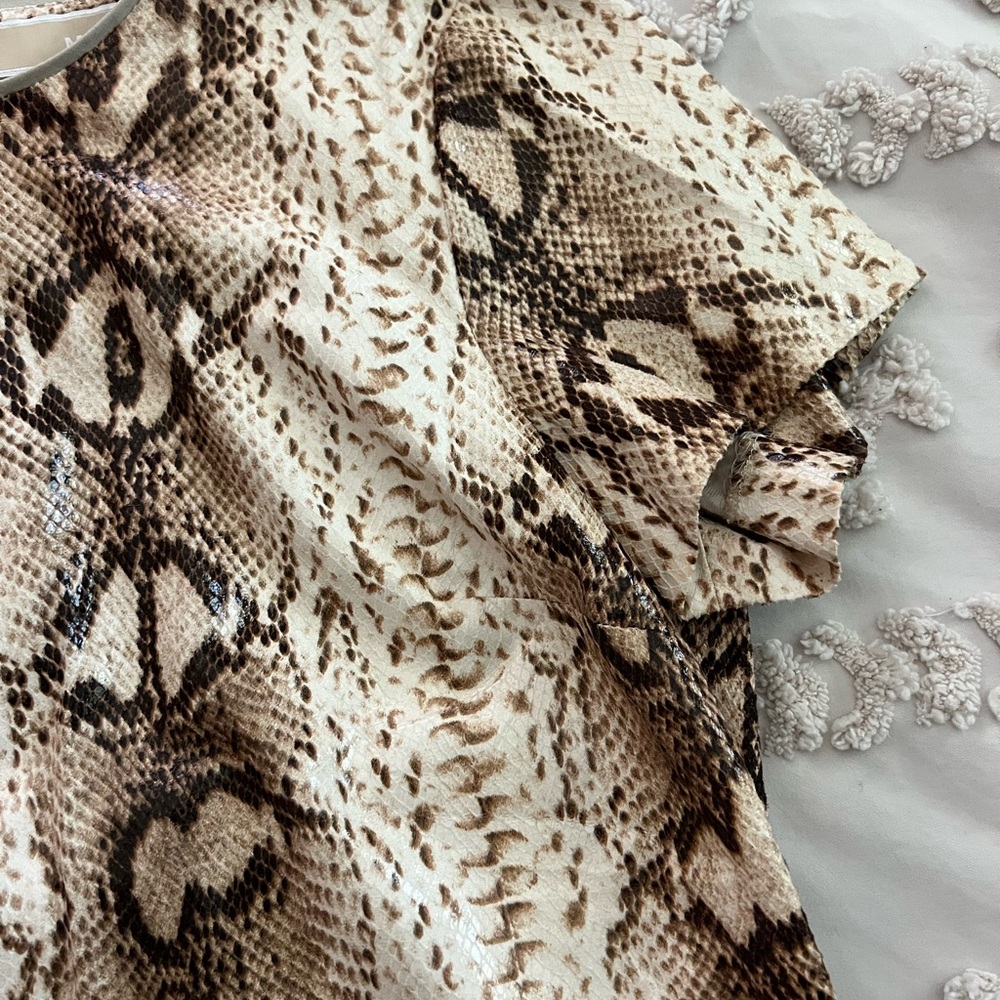 Michael Kors Brown Snake Print Blouse - Picture 6 of 10